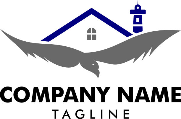 有房屋和灯塔标志的海鸥图片下载