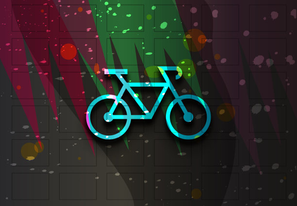 自行车图标几何抽象艺术设计横幅背景插图图片下载