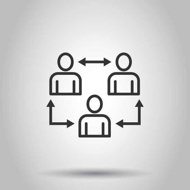 人们交流图标在平面风格。白色背景上的人物矢量插图。合伙企业的概念。图片下载