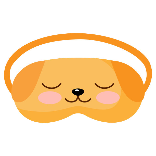 儿童睡眠面具狗在白色的背景。睡觉时用的口罩图片下载