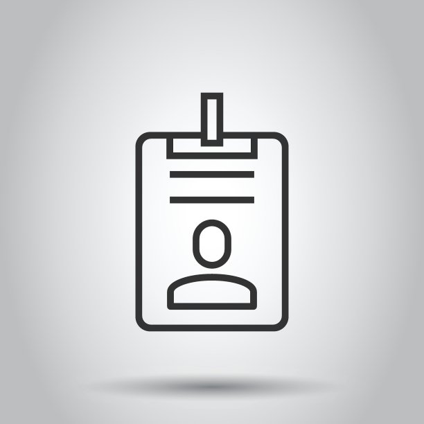 Id卡图标在平面风格。身份标签矢量插图上的白色孤立的背景。驾驶执照经营理念。图片下载