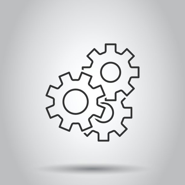 齿轮矢量图标在平面风格。齿轮插图在白色孤立的背景。齿轮齿轮的经营理念。图片下载