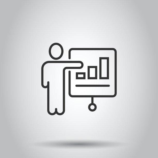 人与增长箭头图标在平面风格。工作策略矢量插图在白色孤立的背景。办公室培训经营理念。图片下载