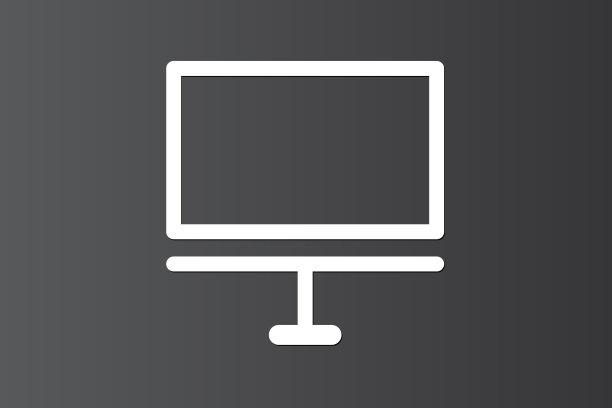 LED屏幕上的监视器图标在黑暗的背景图片下载