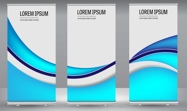 卷起横幅颜色形状立得商业宣传册模板设计。图片下载