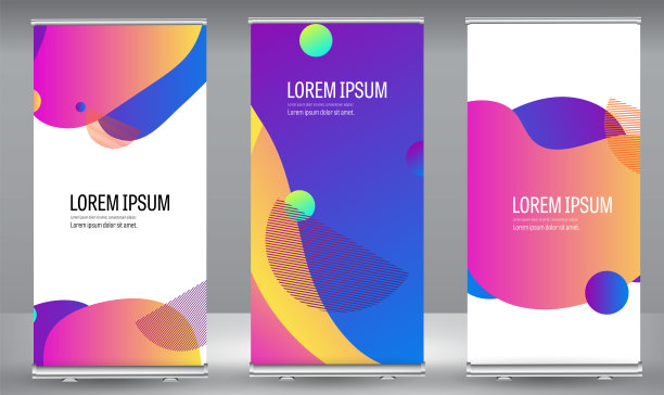 卷起旗帜颜色形状标准商务宣传册模板设计。图片下载