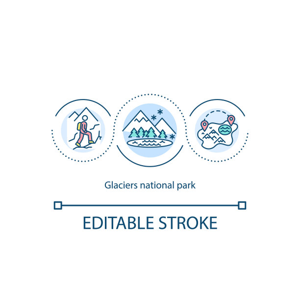 冰川国家公园概念图标图片下载