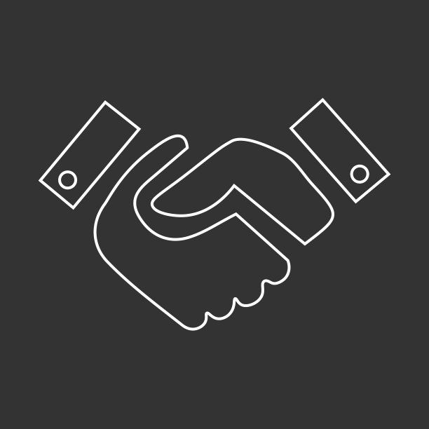 白色背景上的商务握手图标图片下载