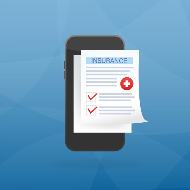 平面插图与医疗保险智能手机的医疗保健设计。移动设备的概念。平图。矢量插图。图片下载