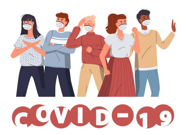 种族混合的人戴着医用口罩图片下载