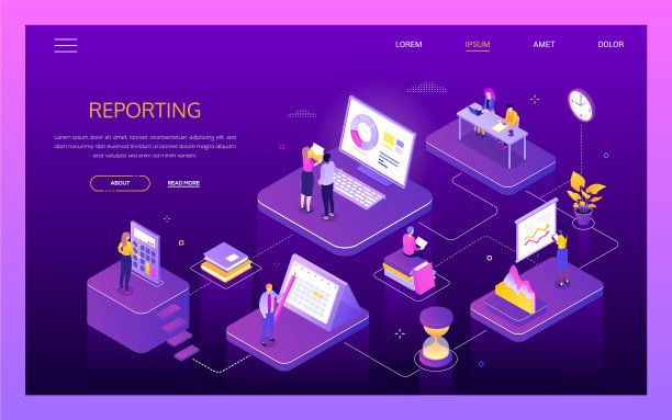 数据分析-现代彩色等距图片下载