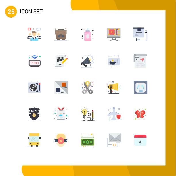 25用户界面平面彩色包装现代标识图片下载