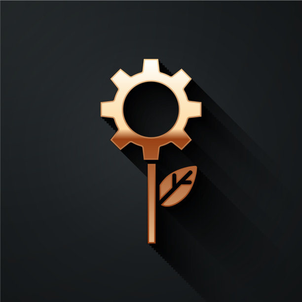 金叶植物生态齿轮机图标图片下载