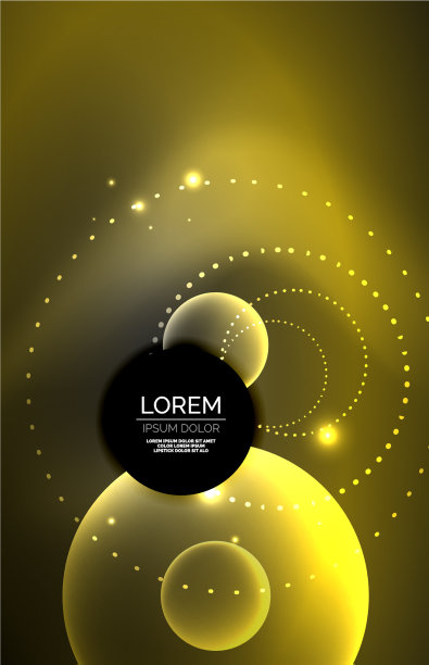 霓虹灯闪闪发光透明发光的圆与光图片下载