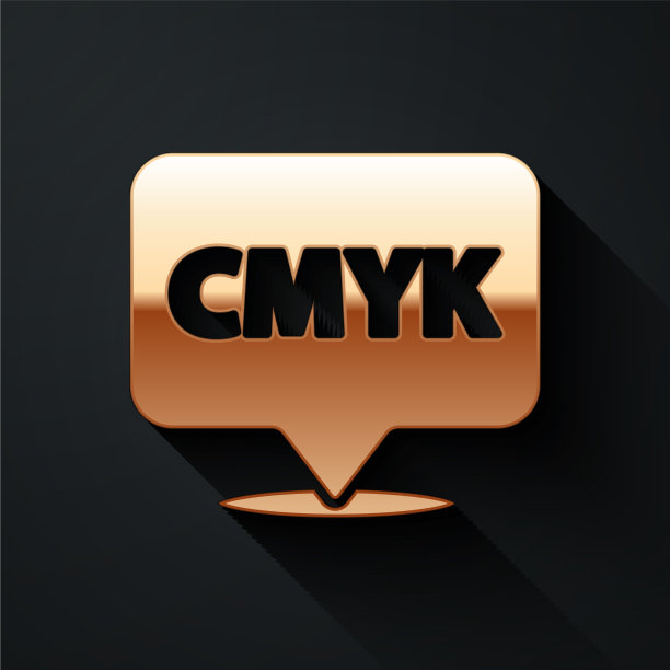 黄金语音气泡与文本cmyk图标隔离图片下载