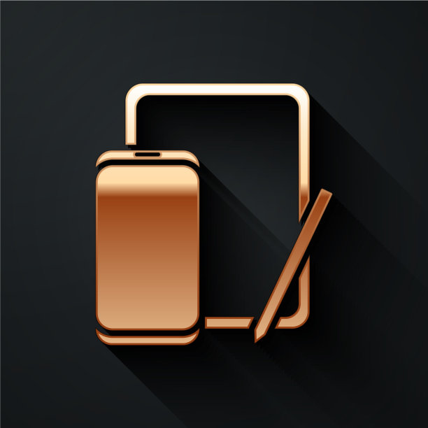 黄金智能手机和图形平板电脑图片下载