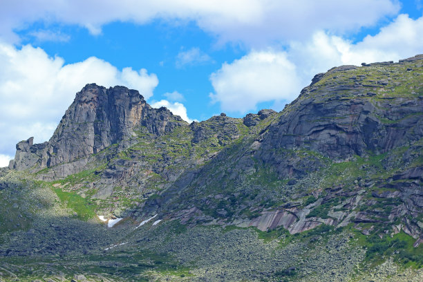 俄罗斯西伯利亚额尔加基自然公园的山口。西伯利亚山地景观。西方萨彦岭。图片下载