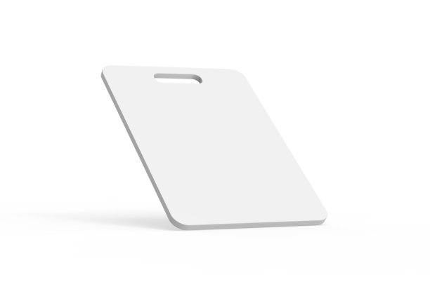 塑料切菜板模型，切菜板模板上孤立的白色背景，3d插图图片下载