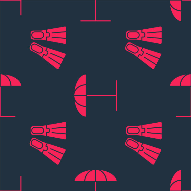 设置橡胶脚蹼和防晒伞图片下载