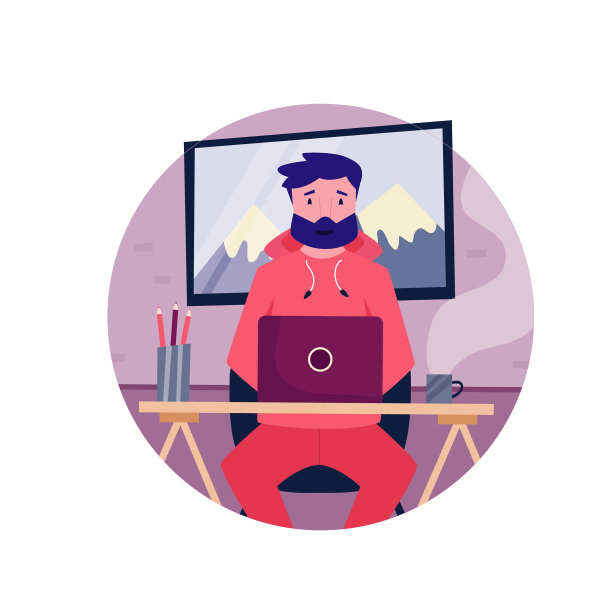 年轻的个体经营者在家远程工作图片下载