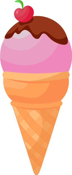 冰淇淋粉红食品孤立白色卡通图片下载