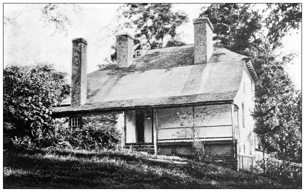 古董黑白照片的历史城镇的中部州:纽堡，总部的诺克斯少将在韦尔的大门图片下载