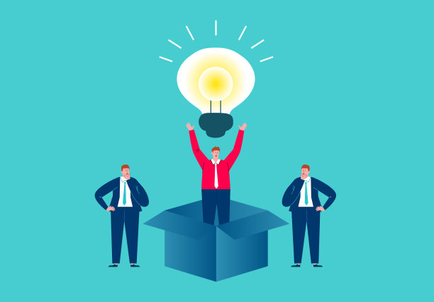 商人在盒子里找一个亮灯泡图片下载