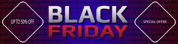 黑色星期五，五彩缤纷的促销大甩卖横幅模板。黑色星期五彩色横幅模板。图片下载