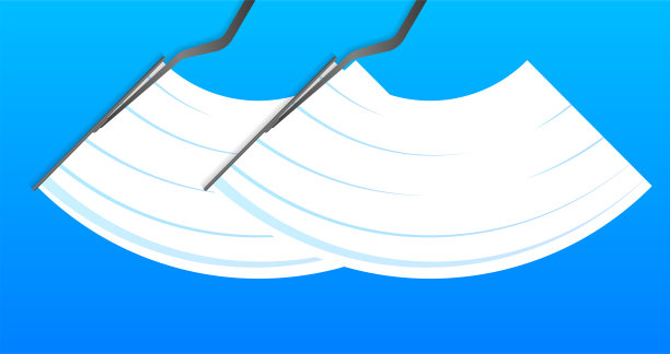 汽车挡风玻璃擦玻璃，雨刷擦挡风玻璃。向量股票插图图片下载