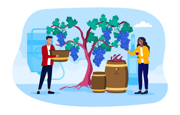 葡萄酒生产向量概念图片下载