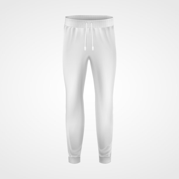 白色慢跑裤，慢跑运动服装的真实模型图片下载