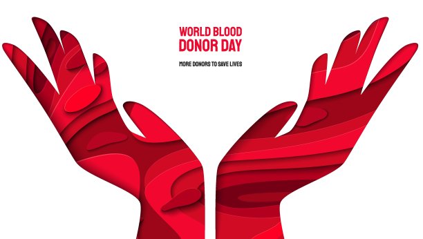 世界捐助者日矢量插图海报或邀请，医疗设计与3d剪纸形状。图片下载