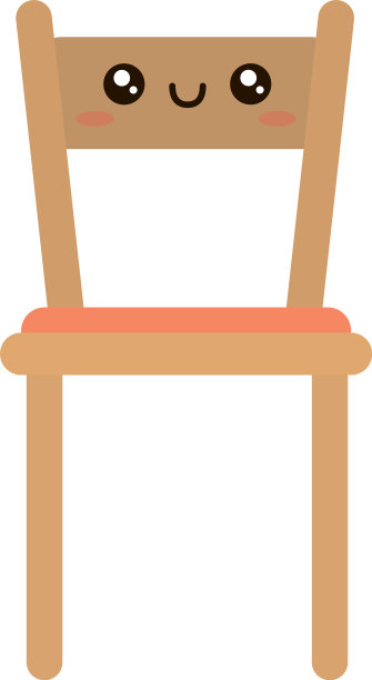 白色背景的可爱椅子图片下载