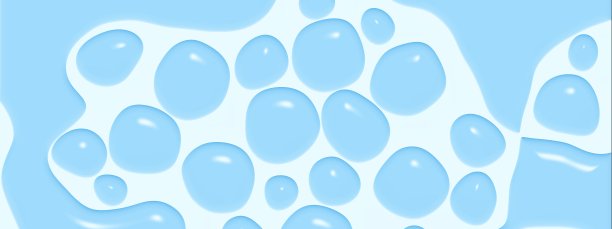 蓝色的水和泡沫的3D插图图片下载