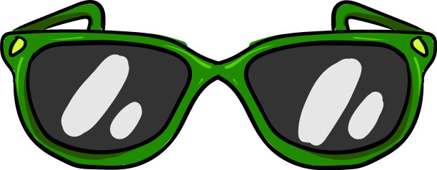 白色背景上的绿色眼镜图片下载