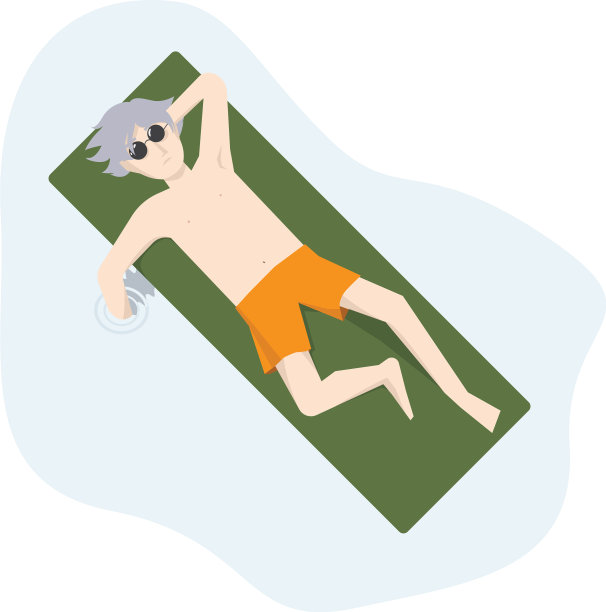 水上男孩，白色背景图片下载