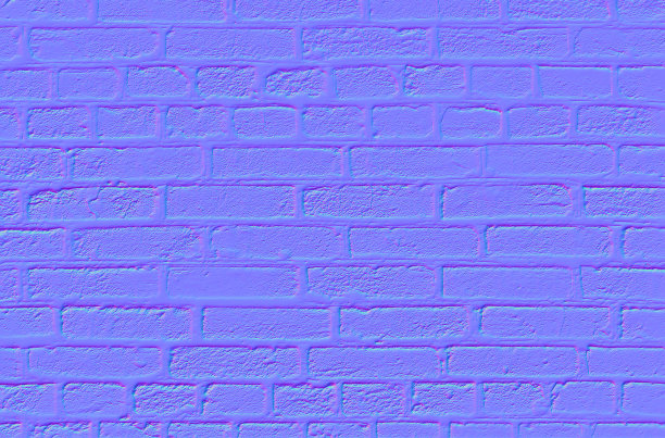 砖墙的法线贴图，3D程序中使用的纹理，3D渲染图片下载