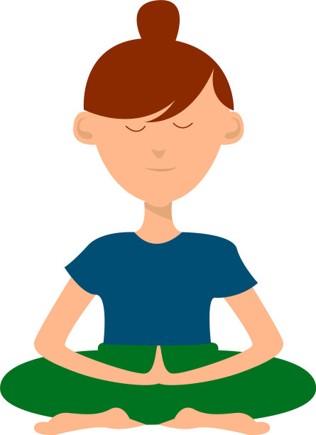 在白色背景上做瑜伽的女孩图片下载