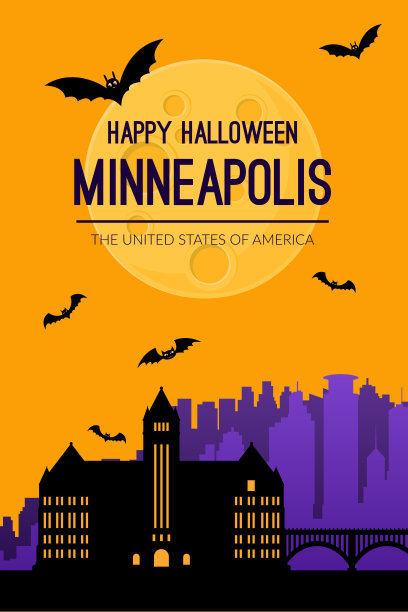 美国明尼阿波利斯。万圣节的节日背景。图片下载