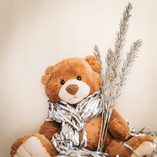 圣诞作文与填充玩具泰迪熊。图片下载