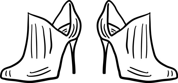 女孩的鞋子画在白色的背景上图片下载