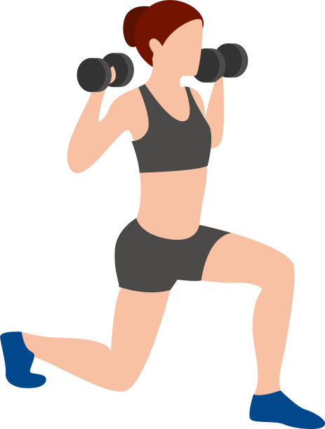 白色背景下健身房里的女孩图片下载