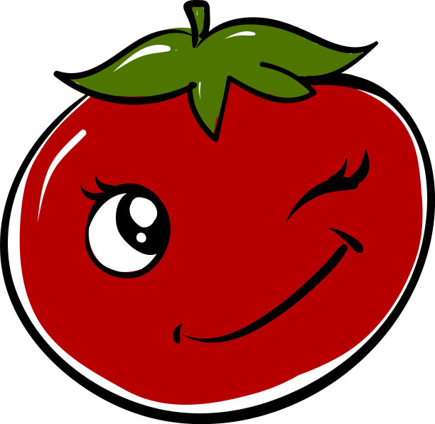 眨眼的西红柿在白色的背景图片下载