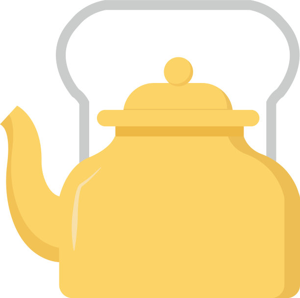 白色背景上的黄色水壶图片下载