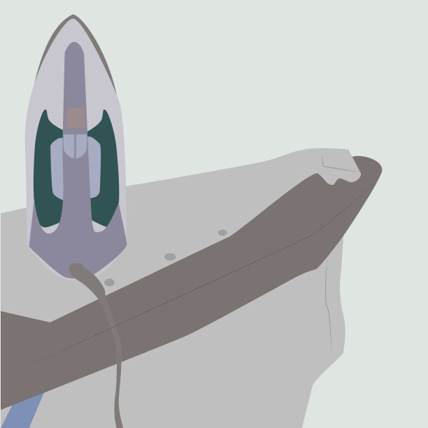 在白色背景上熨烫衣服图片下载