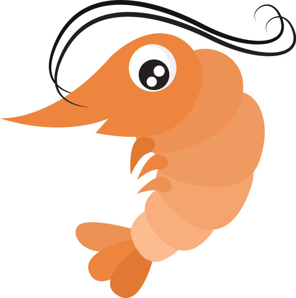 白色背景上的快乐虾图片下载