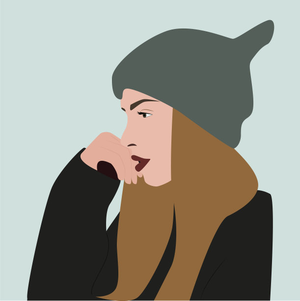 白色背景上戴着冬季帽子的女孩图片下载