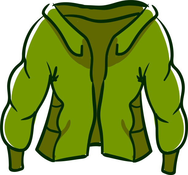 白色背景上的绿色夹克图片下载