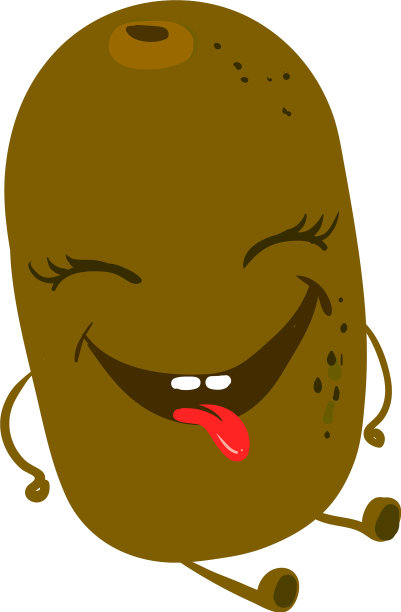 快乐的猕猴桃在白色的背景图片下载