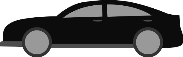 白色背景下的黑色汽车图片下载